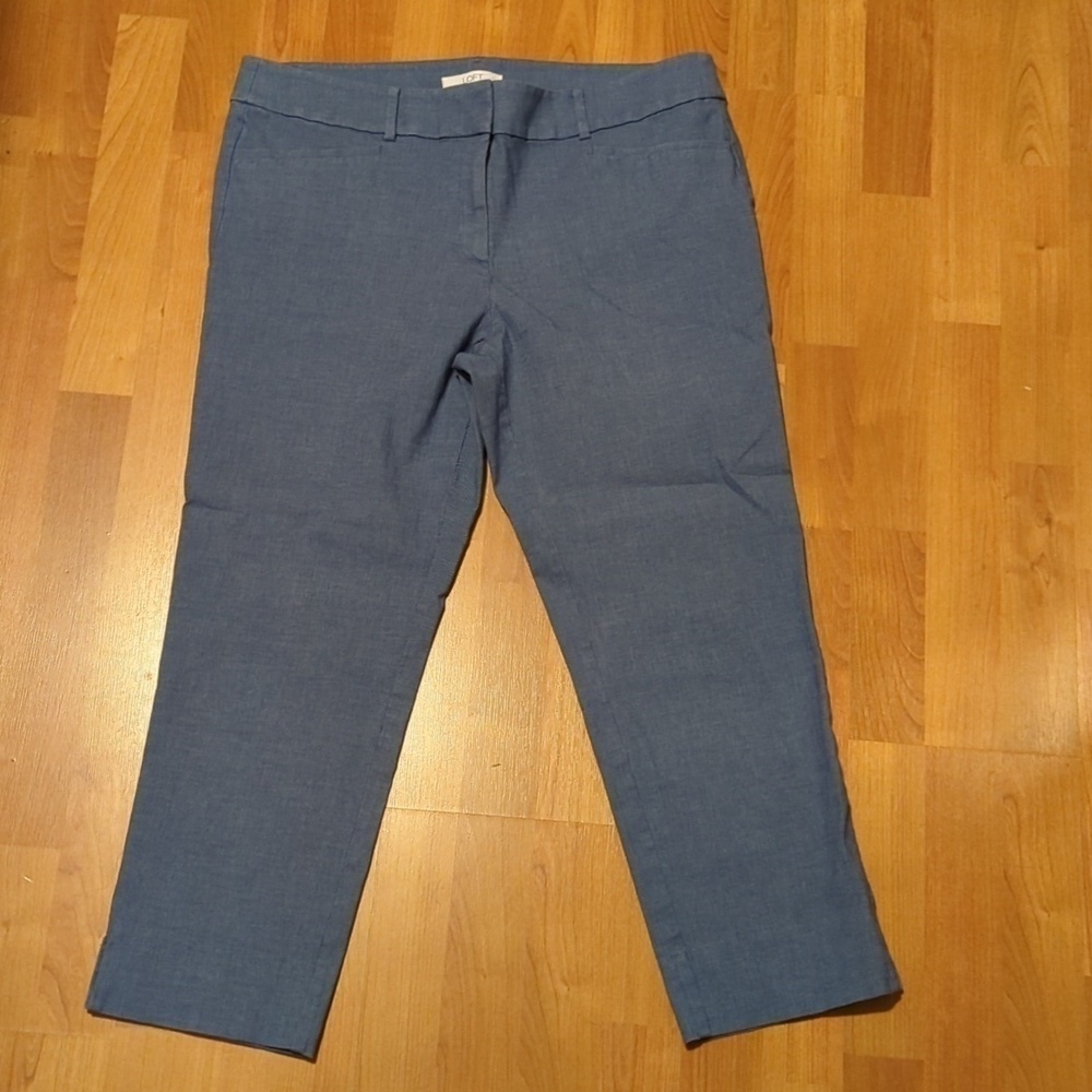 Loft Riviera Womens Size 12 Straight Leg Blue Dress Pants - Picture 1 of 12